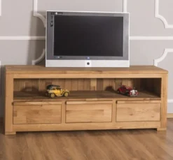 Casa Padrino TV Schrank im Landhausstil mit 3 Schubladen, 160 x 46 x 60 cm