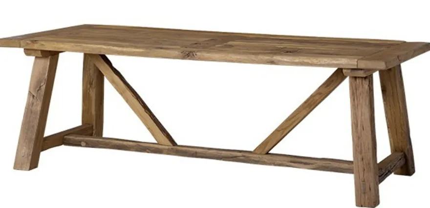 Casa Padrino Vintage Esstisch Lille, Eiche Rustikal Massivholz, Holzfarben, 230 x 100 x 76 cm, Landhaus Stil Esstisch