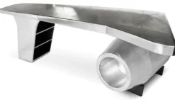 Casa Padrino Vintage Flieger Schreibtisch Silber 230 x 120 x H. 80 cm - Aluminium Flugzeug Design Bürotisch - Aluminium Flugzeug Büro Möbel