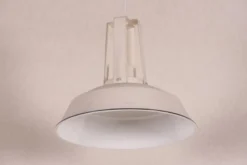 Casa Padrino Vintage Industrie Hängeleuchte im Antik Stil Creme Metall Durchmesser 34 cm - Industrial Lampe für Wohnzimmer & Gastronomie