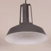 Casa Padrino Vintage Industrie Hängeleuchte im Antik Stil Matt Dunkelgrau aus Metall Durchmesser 34 cm - Deckenleuchte für Restaurant und Hotel