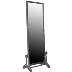 Casa Padrino Vintage Industrial Standspiegel Aluminium schwenkbar 194 cm - Möbel Metall Spiegel