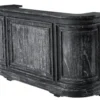 Casa Padrino Vintage Look Theken Schrank 190 cm - Ladentheke aus Massivholz in Schwarz Washed Antik Stil