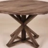 Casa Padrino Vintage Teak Esstisch Landhausstil Rund Vintage Rustic Grey Durchmesser 130 cm