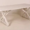 Casa Padrino Vintage Teak Esstisch Antik Stil Weiß 170 x 95 x 78 cm - Massivholz Landhaus Tisch