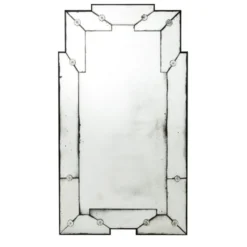 Casa Padrino Vintage Wandspiegel im Antik Stil aus Glas und Holz, 80 x 140 cm - Art Deco Spiegel für Hotel und Gastronomie