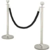 Casa Padrino VIP Abtrennung - Exklusive Absperrvorrichtung im Titanium Silver Finish - Silber/Schwarz - H 100 cm