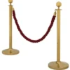 Casa Padrino VIP Abtrennung mit Ständer Gold und Kordel Bordeaux 100 cm - Luxuriöses Leitsystem für exklusive Bereiche