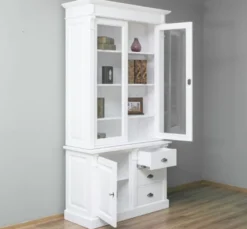 Casa Padrino Vitrine im Landhausstil mit 1 Tür, 120 x 51 x 228 cm