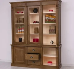 Casa Padrino Vitrine im Landhausstil mit 2 Türen, 183 x 51 x 228 cm