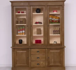 Casa Padrino Vitrine im Landhausstil mit 2 Türen, 183 x 51 x 228 cm