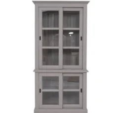 Casa Padrino Vitrine im Landhausstil mit 2 Türen, 110 x 47 x 220 cm