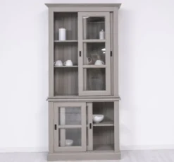 Casa Padrino Vitrine im Landhausstil mit 2 Türen, 110 x 47 x 220 cm