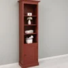 Casa Padrino Vitrine im Landhausstil Taupe mit 1 Glastür, 63 x 39 x 210 cm