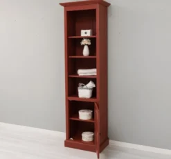 Casa Padrino Vitrine im Landhausstil Taupe mit 1 Glastür, 63 x 39 x 210 cm