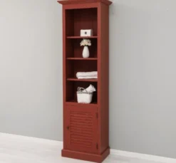 Casa Padrino Vitrine im Landhausstil Taupe mit 1 Glastür, 63 x 39 x 210 cm