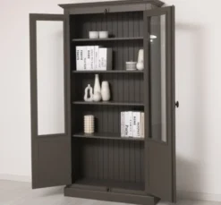 Casa Padrino Vitrine im Landhausstil mit 2 Türen, 110 x 40 x 210 cm