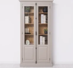Casa Padrino Vitrine im Landhausstil mit 2 Türen, 110 x 40 x 210 cm