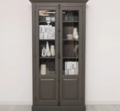 Casa Padrino Vitrine im Landhausstil mit 2 Türen, 110 x 40 x 210 cm