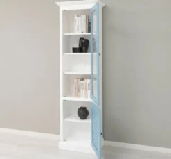 Casa Padrino Vitrine im Landhausstil mit 1 Glastür, 64 x 39 x 210 cm