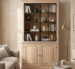 Casa Padrino Vitrine im Landhausstil, 130 x 50 x 230 cm