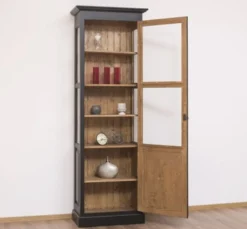 Casa Padrino Vitrine im Landhausstil mit 1 Tür, 75 x 40 x 220 cm