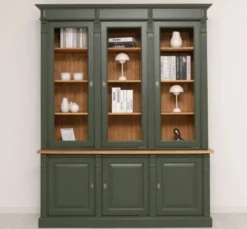 Casa Padrino Vitrine im Landhausstil mit 3 Türen, 183 x 51 x 228 cm