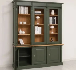 Casa Padrino Vitrine im Landhausstil mit 3 Türen, 183 x 51 x 228 cm