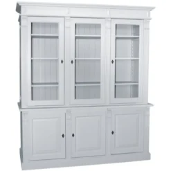 Casa Padrino Vitrine im Landhausstil mit 3 Türen, 183 x 51 x 228 cm