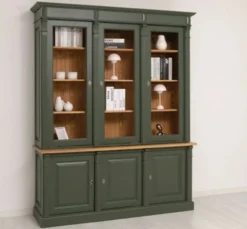 Casa Padrino Vitrine im Landhausstil mit 3 Türen, 183 x 51 x 228 cm