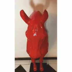 Casa Padrino Wanddeko Skulptur Pferd Rot / Schwarz H. 96 cm - Deko Figur