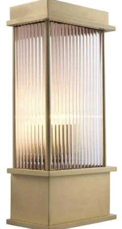 Casa Padrino Wandleuchte Messing 20 x 12 x H. 43 cm - Luxus Hotel & Restaurant Möbel