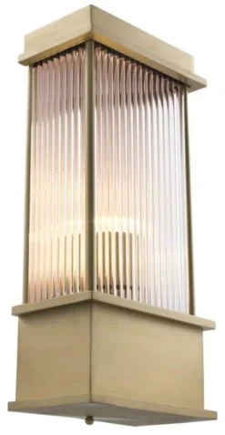 Casa Padrino Wandleuchte Messing 20 x 12 x H. 43 cm - Luxus Hotel & Restaurant Möbel
