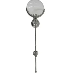 Casa Padrino Wandleuchte Silber 22 x 15 x H. 76 cm - Wandleuchte mit gerippter Glasscheibe