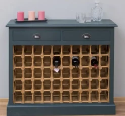 Casa Padrino Weinregal im Landhausstil mit 2 Schubladen, 110 x 34 x 90 cm