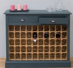 Casa Padrino Weinregal im Landhausstil mit 2 Schubladen, 110 x 34 x 90 cm