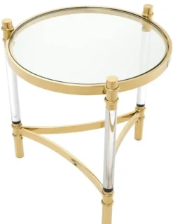 Casa Padrino Wohnzimmer Beistelltisch Gold Ø 50 x H. 55 cm - Luxus Kollektion