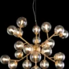 Casa Padrino Wohnzimmer Hängeleuchte Gold Ø 65 x H. 40 cm - Hängelampe mit kugelförmigen Lampenschirmen