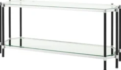 Casa Padrino Wohnzimmer Konsolentisch Silber / Schwarz 169 x 53,5 x H. 75,5 cm - Luxus Konsole