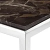 Casa Padrino Wohnzimmer Konsole in silber mit brauner Marmorplatte 152 x 40 x H. 76 cm - Luxus Qualität