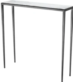 Casa Padrino Wohnzimmer Konsole in bronze mit weißer Marmorplatte 90 x 24,5 x H. 90 cm - Luxus Möbel