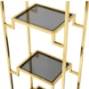 Casa Padrino Wohnzimmer Regalschrank Gold / Schwarz 45,5 x 25,5 x H. 221 cm - Luxus Wohnzimmerschrank