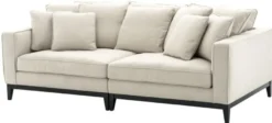 Casa Padrino Wohnzimmer Sofa Naturfarbig 248 x 127 x H. 94 cm - Luxus Wohnzimmermöbel
