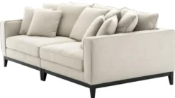 Casa Padrino Wohnzimmer Sofa Naturfarbig 248 x 127 x H. 94 cm - Luxus Wohnzimmermöbel
