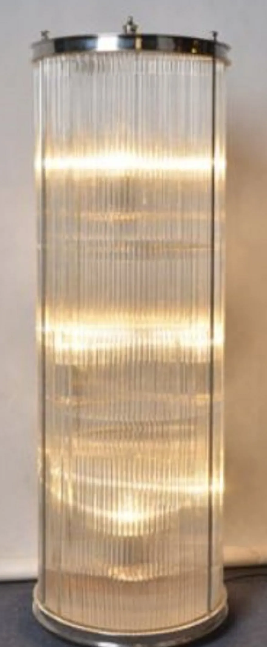 Casa Padrino Wohnzimmer Stehleuchte Silber Ø 32 x H. 100 cm - Runde Luxus Stehlampe