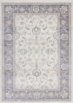 Casa Padrino Wohnzimmer Teppich Elfenbeinfarben - Verschiedene Größen - Rechteckiger Teppich im Vintage Look - Wohnzimmer Deko