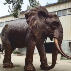 Casa Padrino XXL Bronze Deko Skulptur Elefant H. 200 cm - Lebensgroße Garten Figur