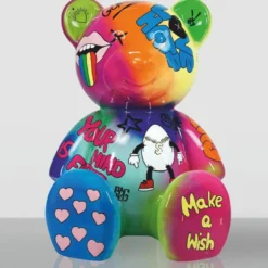 Casa Padrino XXL Deko Figur Teddybär Bunt H. 120 cm - Handbemalt