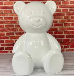 Casa Padrino XXL Deko Figur Teddybär Weiß H. 120 cm