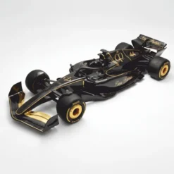Casa Padrino XXL Deko Formel 1 Rennwagen Schwarz / Gold 180 cm - Wanddeko